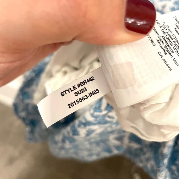 J Crew V-neck Midi Dress in Blue Blooms Block Print Size S BR442 - Picture 7 of 9